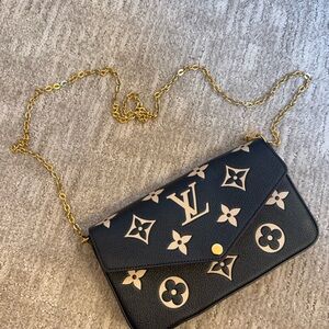 Louis Vuitton Black Crossbody with Gold Chain